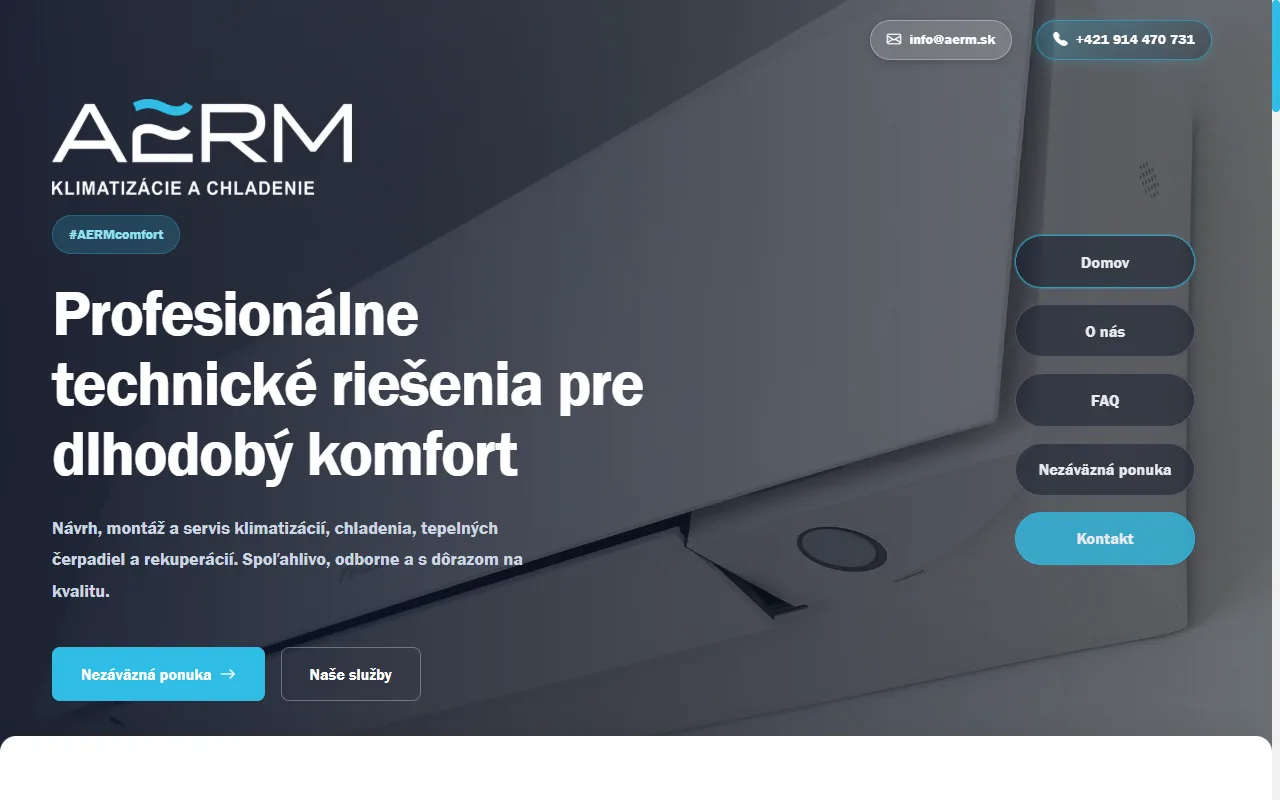 Úvodná stránka aerm.sk